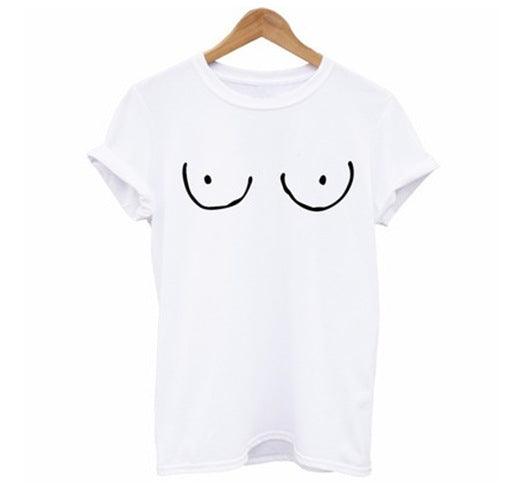 Free the Boobs White Short Sleeve Graphic T Shirt