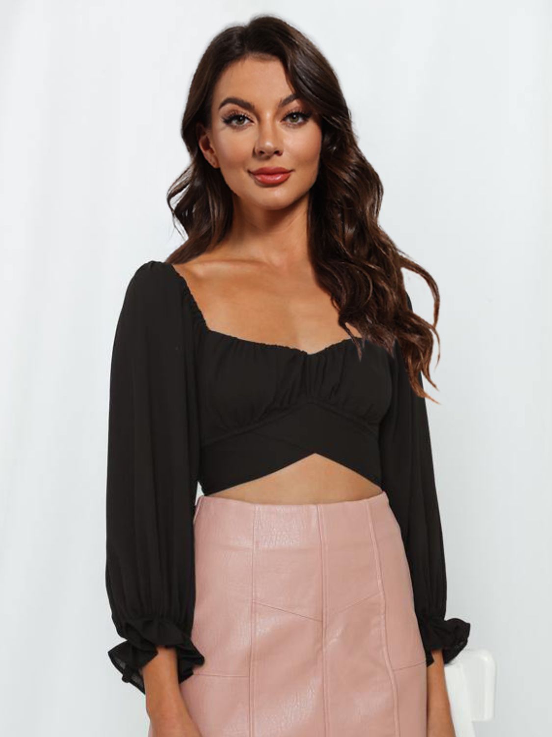 Black off shoulder sweetheart neckline online top