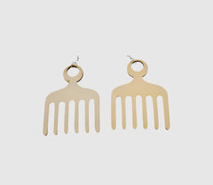 Duafe Afro Pic Symbol Wooden Earrings