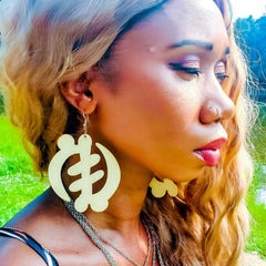 Gye Nyame Wooden Earrings 